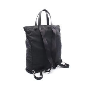 Prada TESSUTO Backpack Rucksack Daypack Saffiano Leather Black